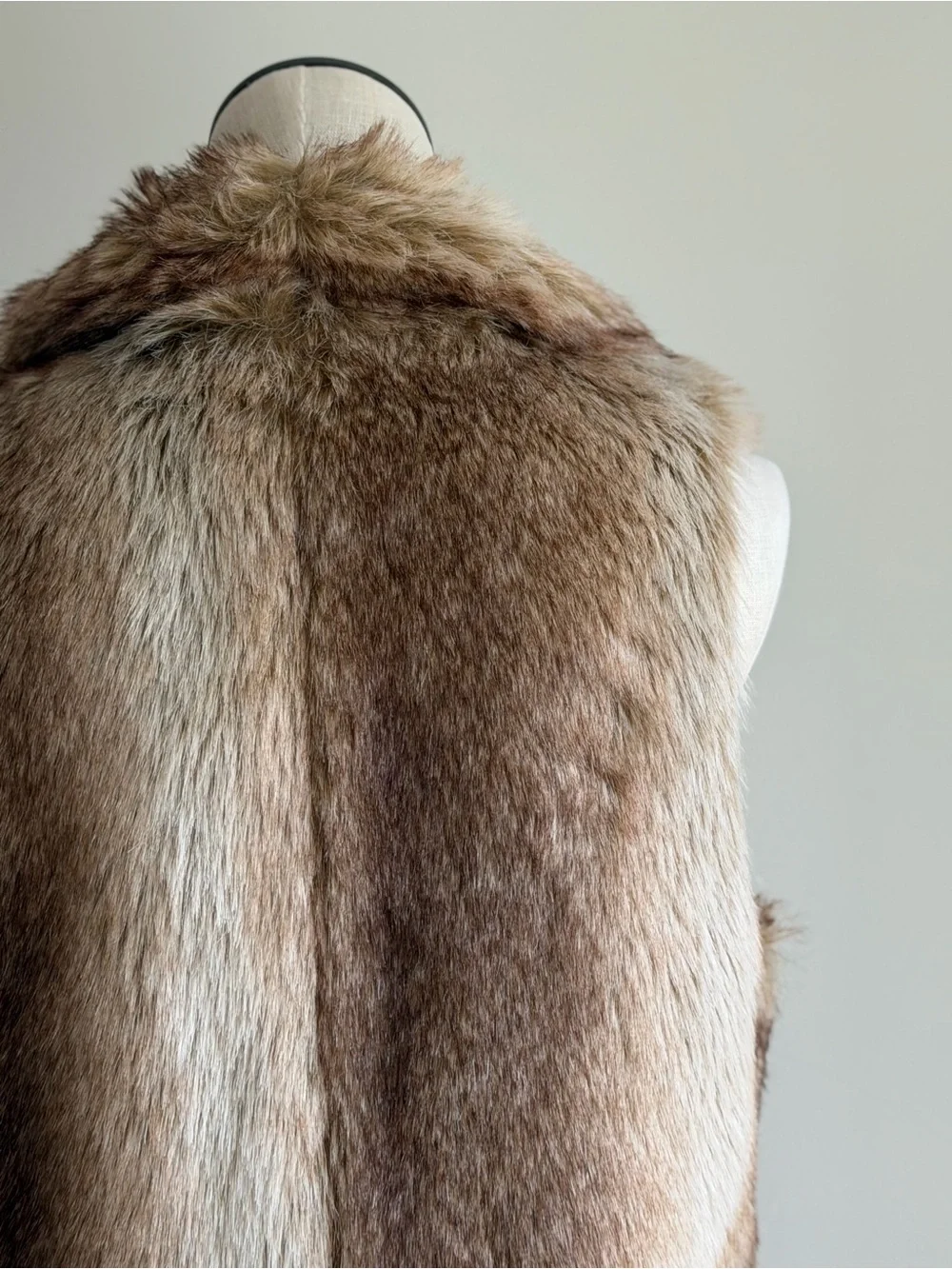 Forever 21 Brown Faux Fur Open-Front Vest